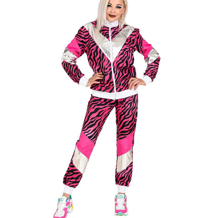 Chándal Neón 80S Estampado Tigre Rosa Falla