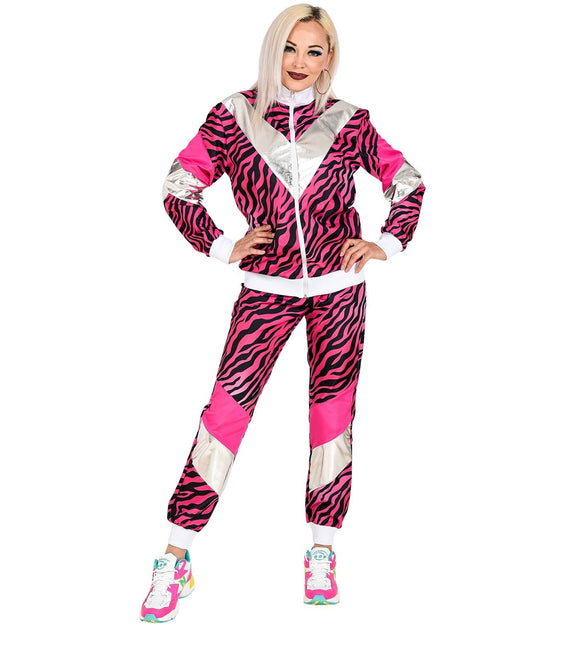Chándal Neón 80S Estampado Tigre Rosa Falla
