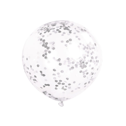 Globos Confeti Plata 30cm 6pcs