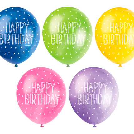 Globos Puntos Feliz Cumpleaños 30cm 5pcs