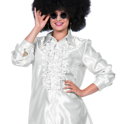 Blusa Disco Volantes Blanca