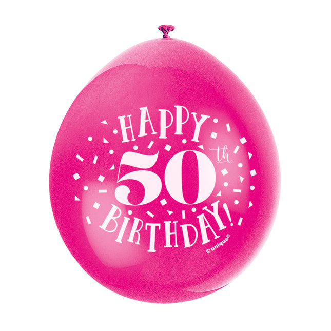 Globos Feliz Cumpleaños 50 Años 28cm 10pcs