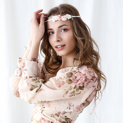 Diadema Floral Melocotón