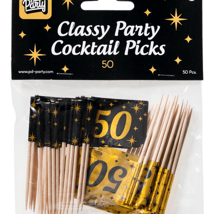 Palillos de cóctel 50 Años 6,5cm 50pcs