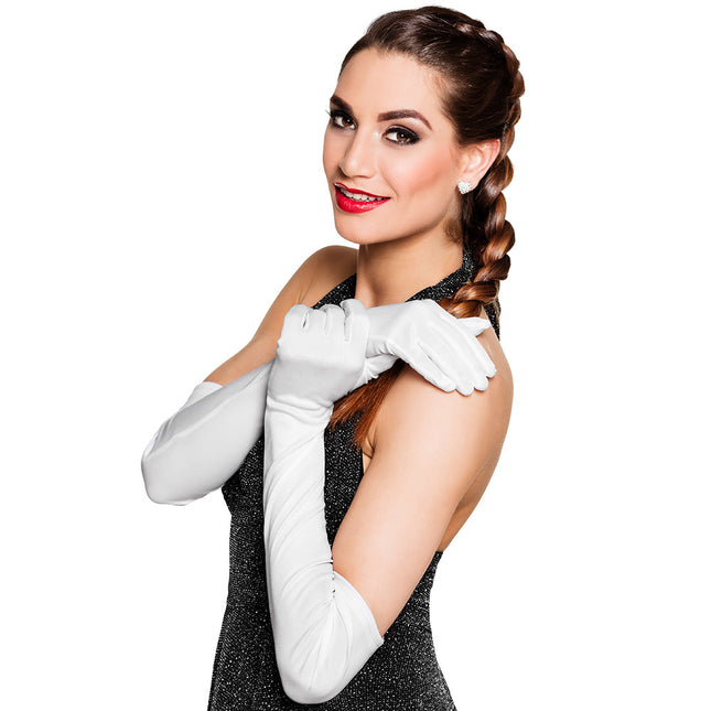 Guantes Blancos Largos 40cm