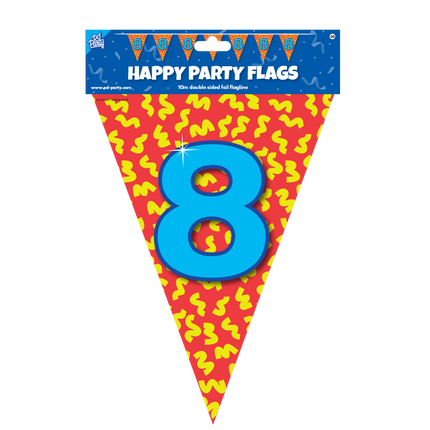 Línea de bandera 8 años de color 10m