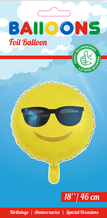 Globo de helio Emoji Gafas de sol 45 cm vacías