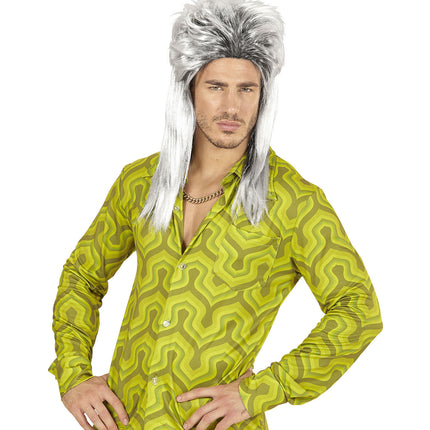 Peluca 80s Aso Larga Gris