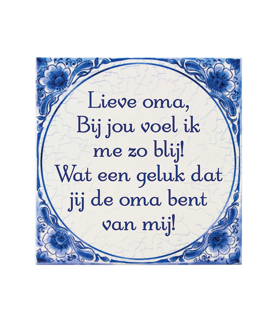 Azulejo azul de Delft Querida abuela 14,5cm