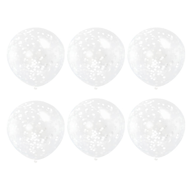 Globos Confeti Blanco 30.5cm 6pcs