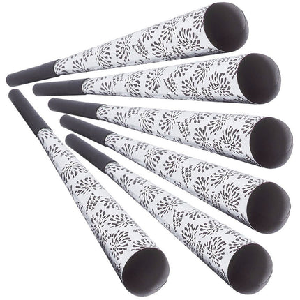 Bocinas plateadas de Fiesta de Feliz Año Nuevo 25cm 6pcs