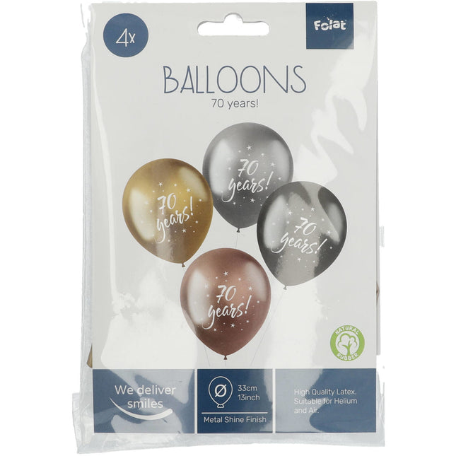 Globos 70 Años 33cm 4pcs