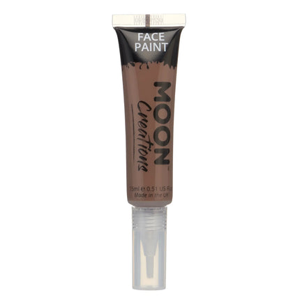 Moon Creations Pintura facial con pincel aplicador Marrón 15ml