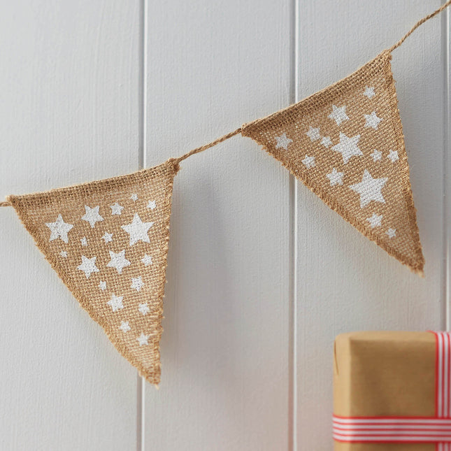 Guirnalda de estrellas de yute 2,3 m
