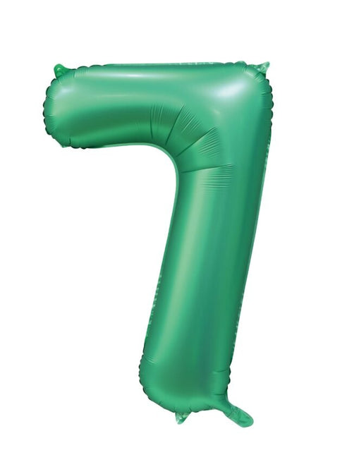 Globo Figura Verde 7 Años Brillo 86cm