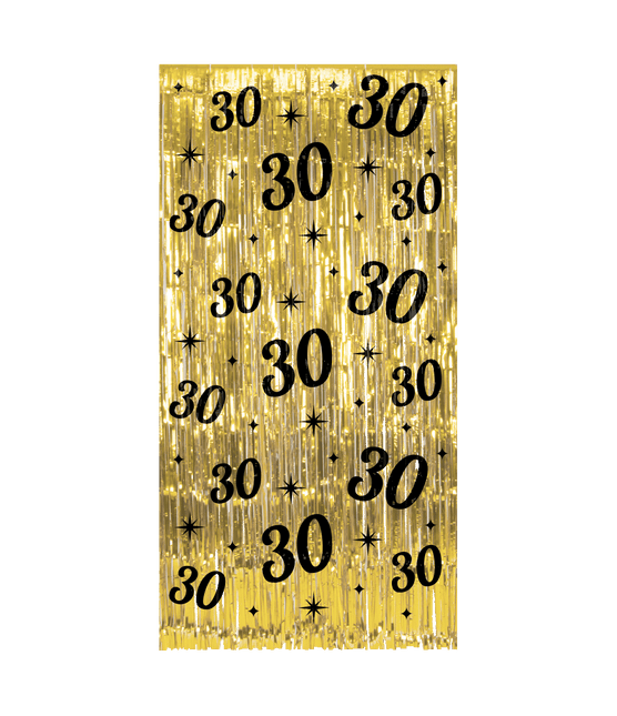 30 Años Cortina Puerta Oro Negro