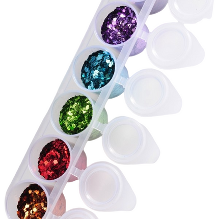 Purpurina de colores Fiesta 6uds