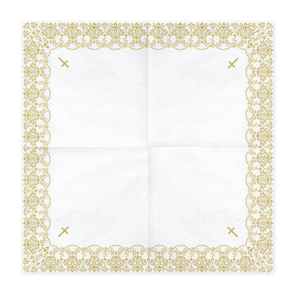 Servilletas Comunión Cruz Oro 33cm 20pcs