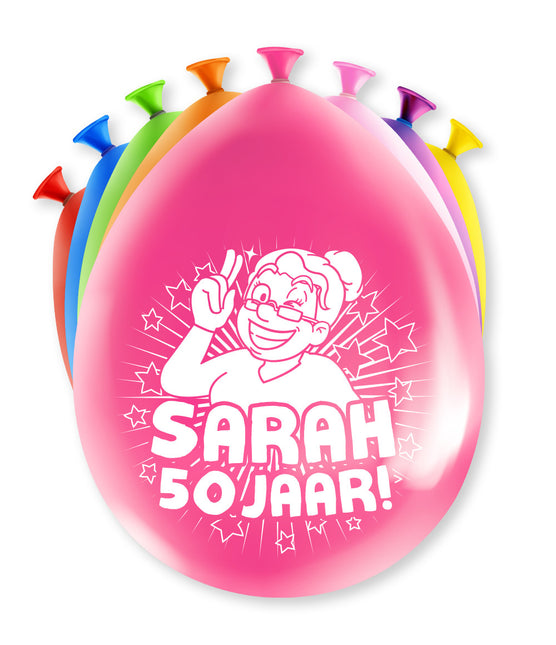 Globos Sarah 50 Años 30cm 8pcs