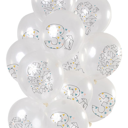 Globos 3 Años Origami 30cm 12pcs