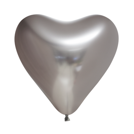 Globos Corazón Plata 30cm 6pcs