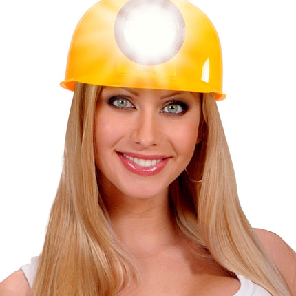 Casco de construcción con luz