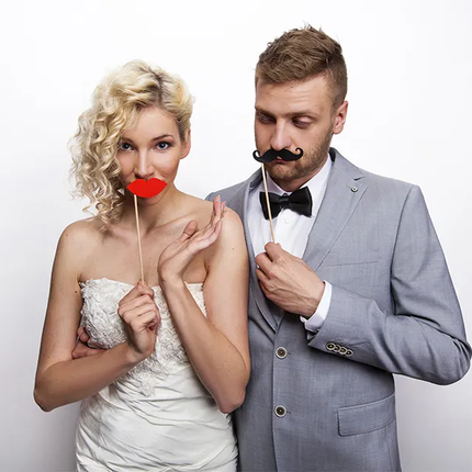 Photobooth Labios Rojo 6pcs