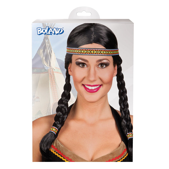 Peluca Negra Kewanee Con Diadema