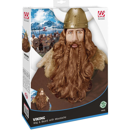 Peluca Vikinga Con Barba Y Bigote