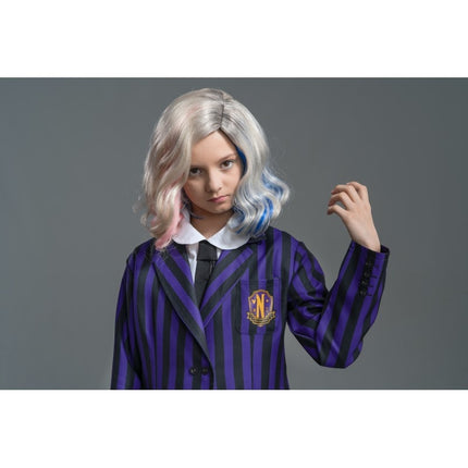Disfraz Miércoles Uniforme Escolar Negro/Morado Niño