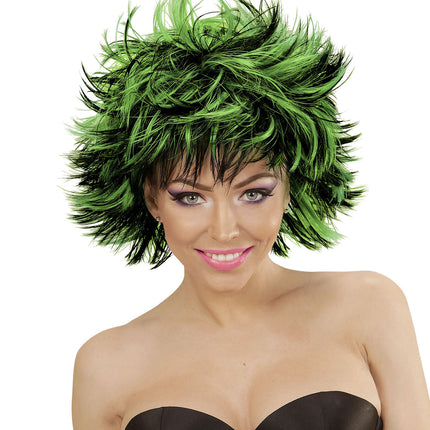 Peluca Negra Verde