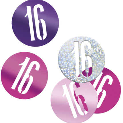 Confeti de mesa 16 Años Rosa 14gr