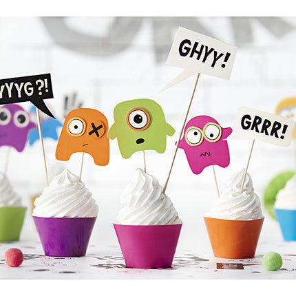 Cake topper Monstruo 20.5cm 6pcs