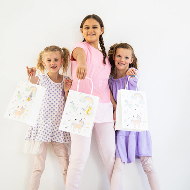 Unicornio Bolsas para Compartir Arcoiris 6pcs