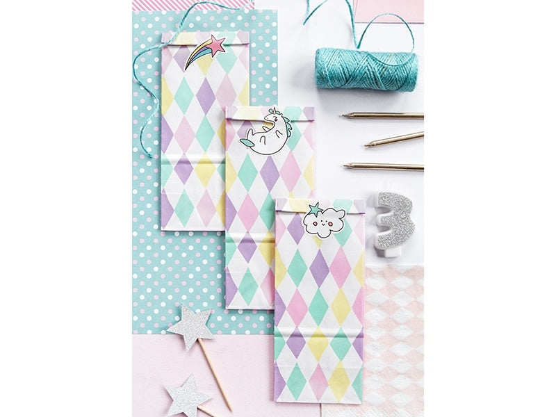 Bolsas para Compartir Unicornio Papel 18cm 6pcs
