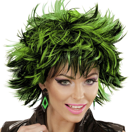 Peluca Negra Verde