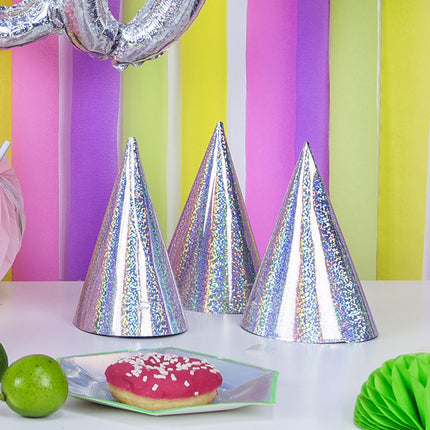 Sombreros de Fiesta Purpurina Holográfica 16cm 20pcs