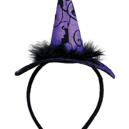 Diadema de Halloween Morada Sombrero de Bruja