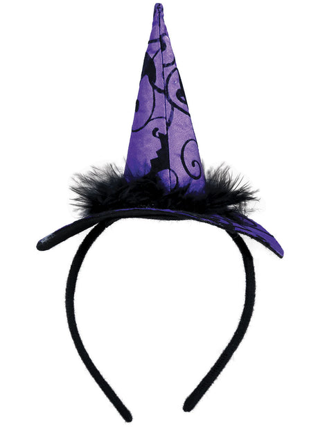 Diadema de Halloween Morada Sombrero de Bruja