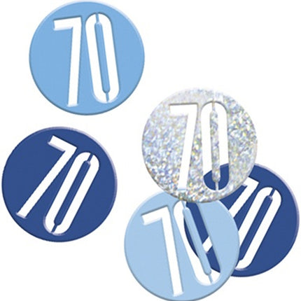 Confeti de mesa 70 Años Azul 14gr