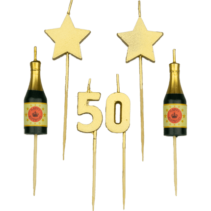 Velas 50 Años Champán 17,5cm