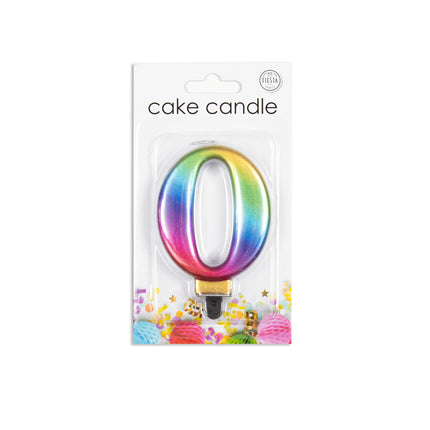 Vela 0 Año Arco Iris 7cm