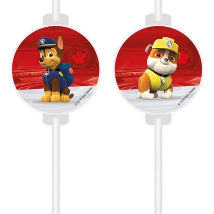 Paw Patrol Pajitas de Papel Decoración 4pcs