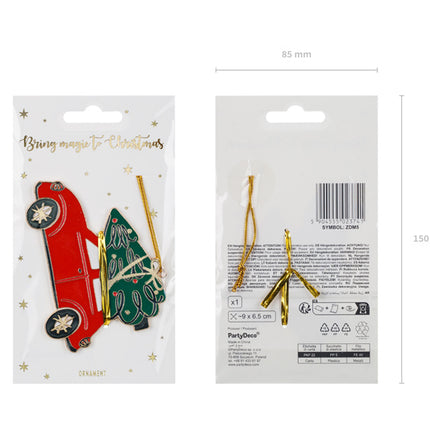 Decoración Colgante de Navidad Coche 9cm