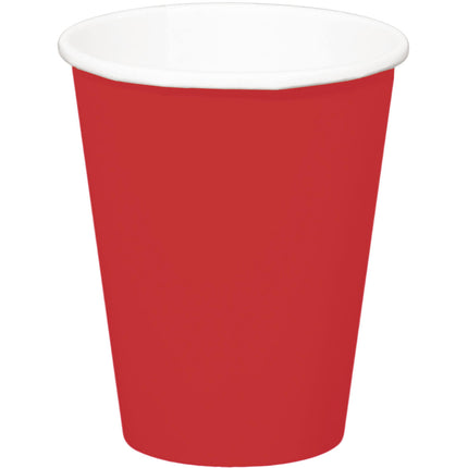 Vasos Rojos Cartón 350ml 8uds.