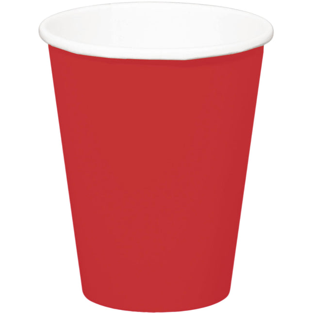 Vasos Rojos Cartón 350ml 8uds.