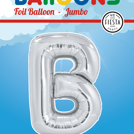 Globo Letra B Plata XL 102cm vacío