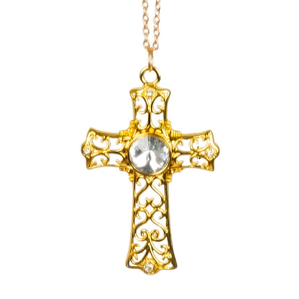Cadena Cruz Oro Diamante