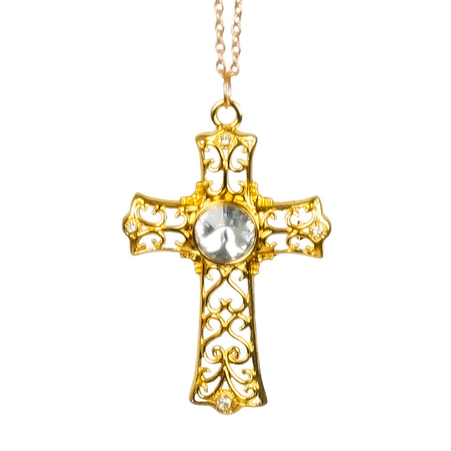 Cadena Cruz Oro Diamante