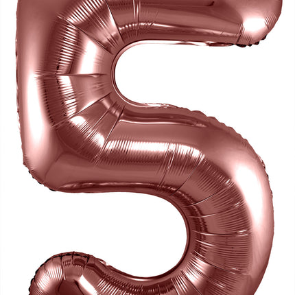 Globo Foil Figura 5 Bronce XL 86cm vacío
